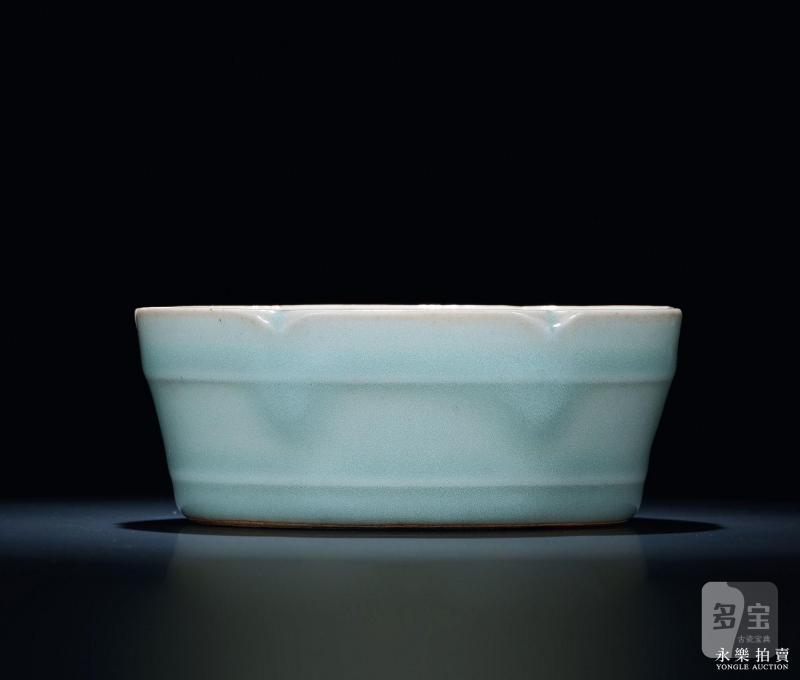 明 龙泉窑粉青釉花口洗 - 图1
